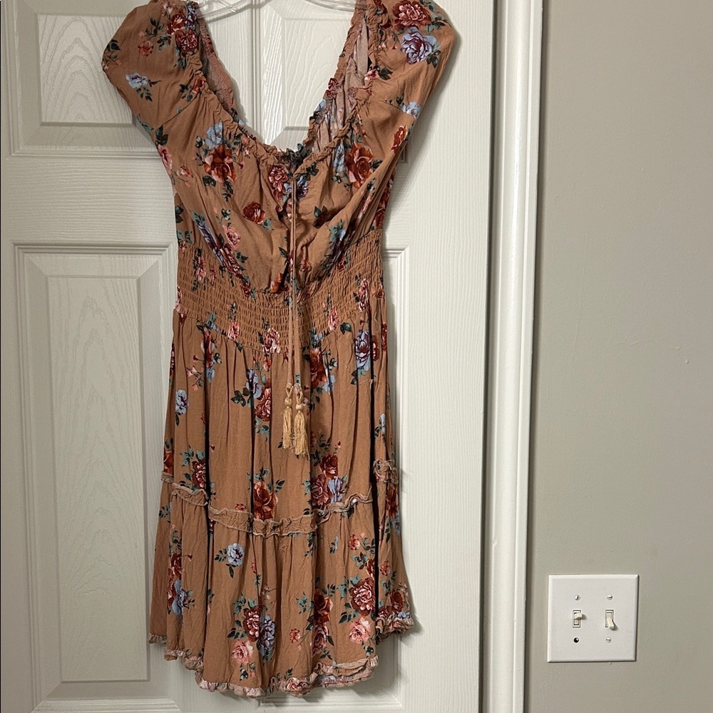 Floral Tan Dress